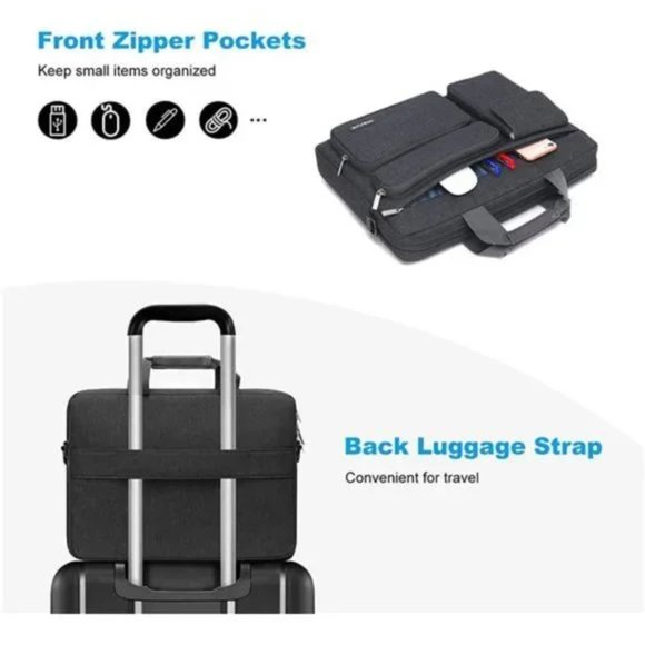 Laptop Shoulder Messenger Bag Compatible with MacBook Slate Gray - Picture 2 of 7